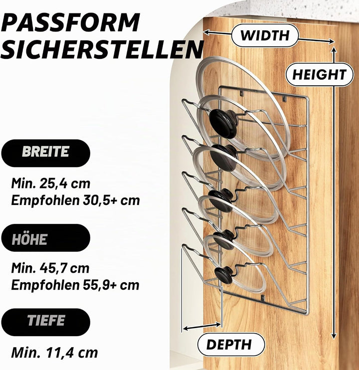 Simple Houseware Topfdeckel Organizer 5 Tier Chrome (Finish), Chrome (Finish)
