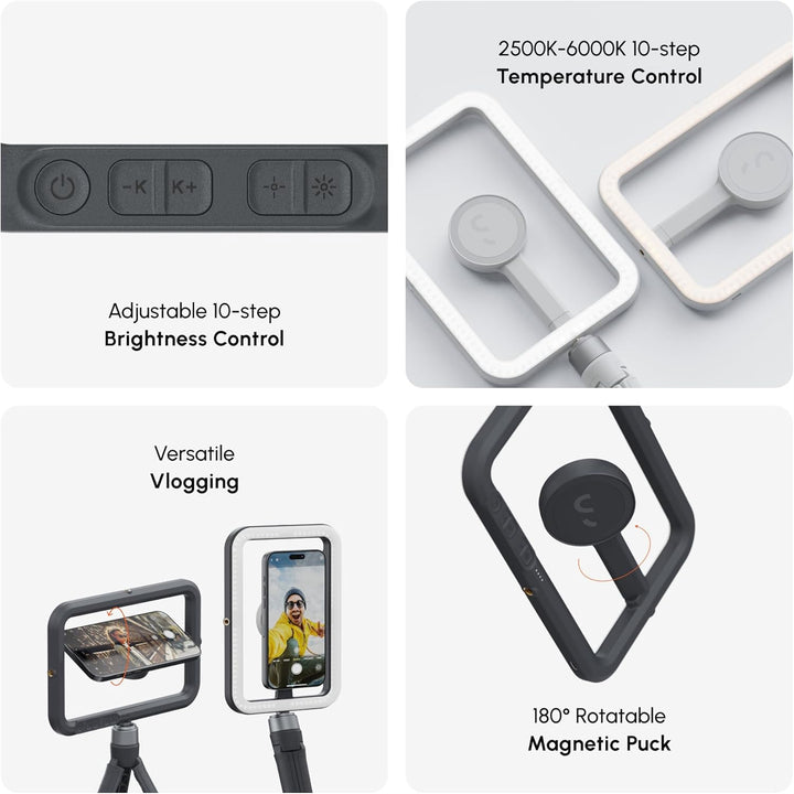 ShiftCam SnapStudio Light - LED-Magnetringlicht mit regelbarer Helligkeit, regelbarer Temperatur, US