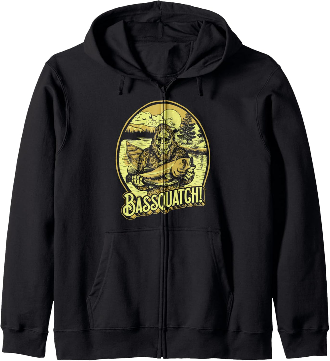 Bassquatch! Bass Fisherman Sasquatch Funny Bigfoot Fishing Kapuzenjacke