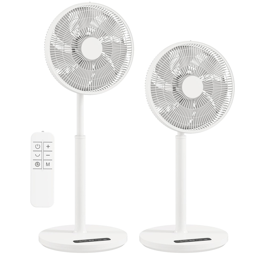 HOMCOM Standventilator, 85-108 cm Höhenverstellbar Bodenventilator mit 12 Geschwindigkeiten, DC Moto