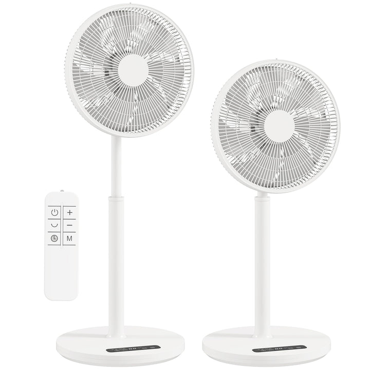 HOMCOM Standventilator, 85-108 cm Höhenverstellbar Bodenventilator mit 12 Geschwindigkeiten, DC Moto