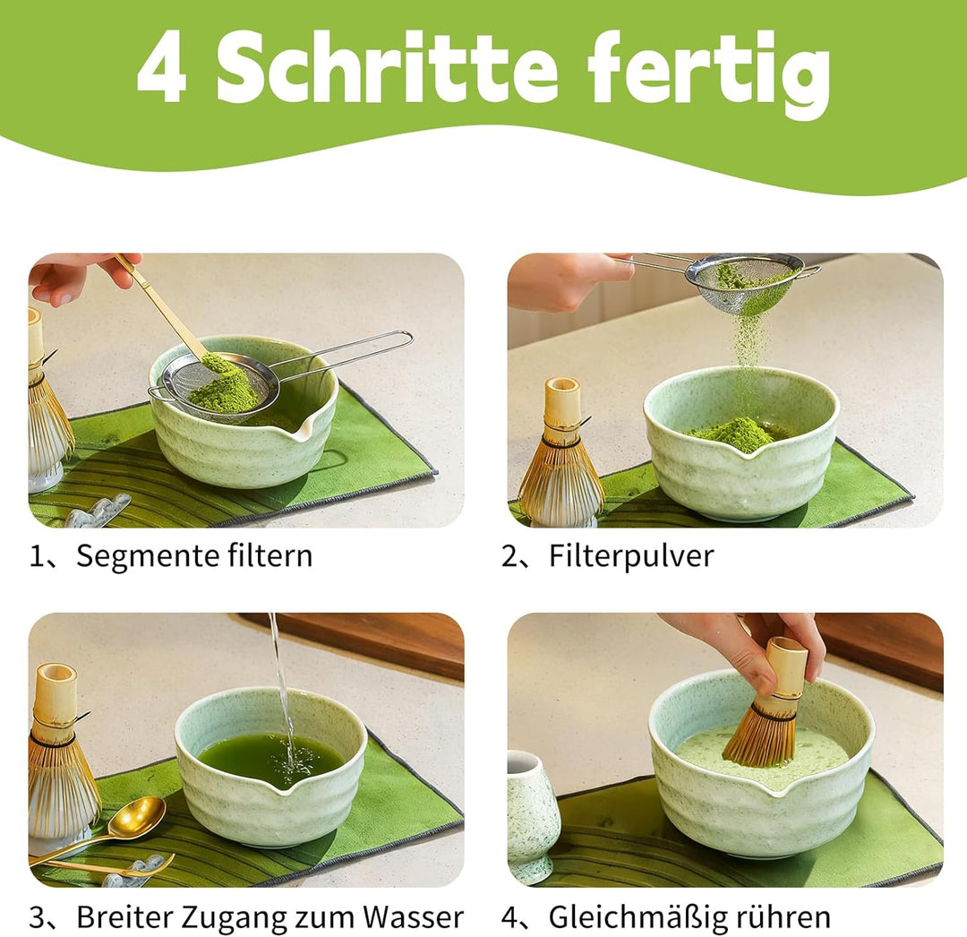 Matcha Set| Matcha Besen|Matcha Tea Set | Matcha Schale| Matcha Whisk,Schaufel, Sieb, Matcha-Besenha