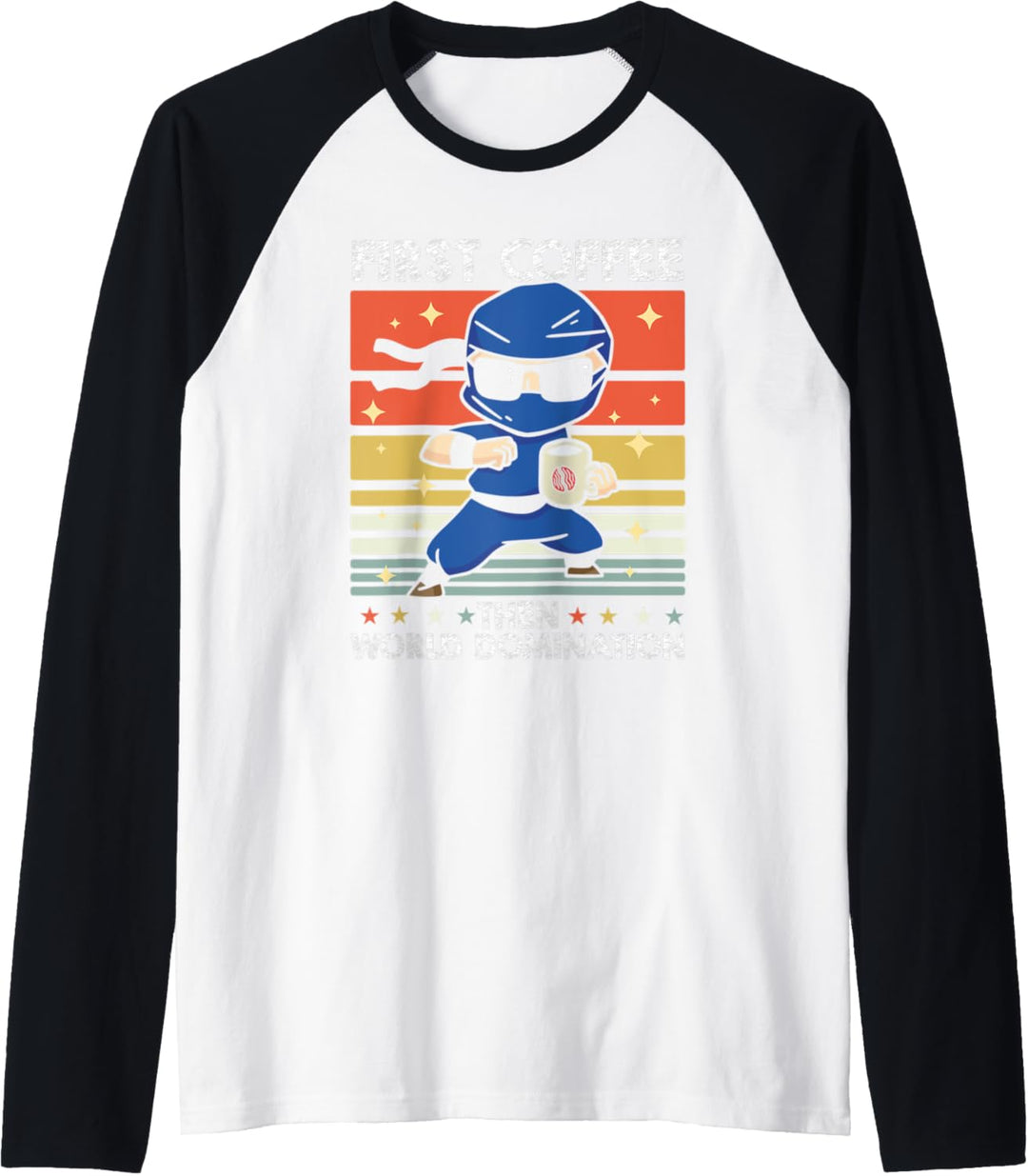 Retro Ninja Sonnenbrille Kaffee Japan Krieger Vintage Ninja Raglan