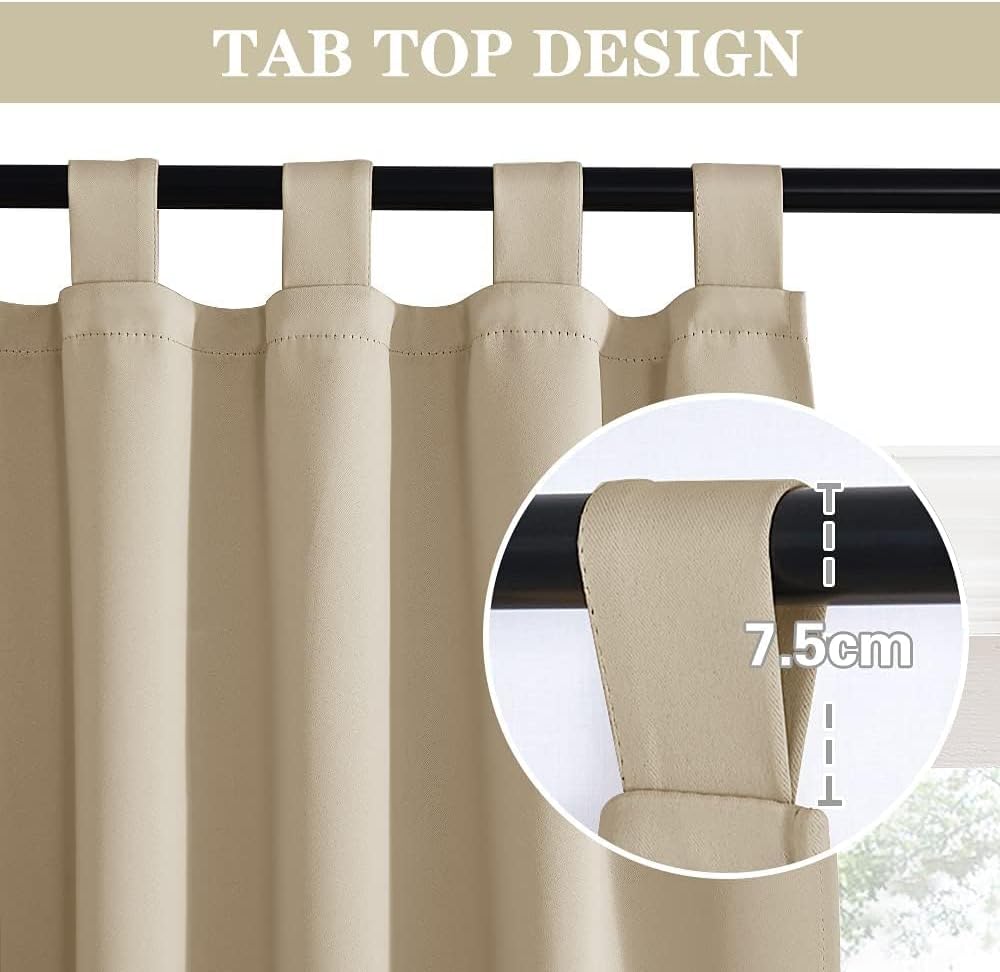 PONY DANCE Gardinen Kinderzimmer Schlaufenschal - Vorhang Blickdicht Biscotti Beige Thermo Vorhänge