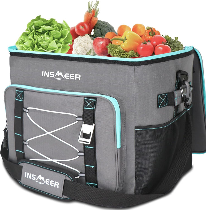 INSMEER Kühltasche Gross 48L/55L, 55/80 Cans Kühltasche Faltbar Isolierte Tasche, Auslaufsicher zusa