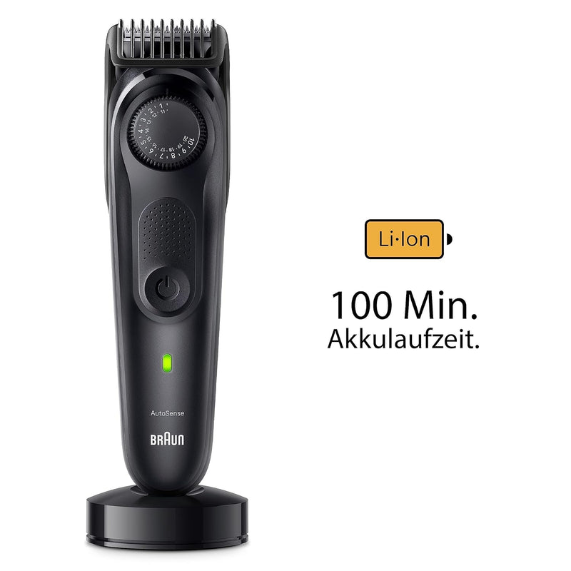 Braun Barttrimmer, Bartschneider/Trimmer/Haarschneider Herren, Haarschneidemaschine Profi, 40 Einste