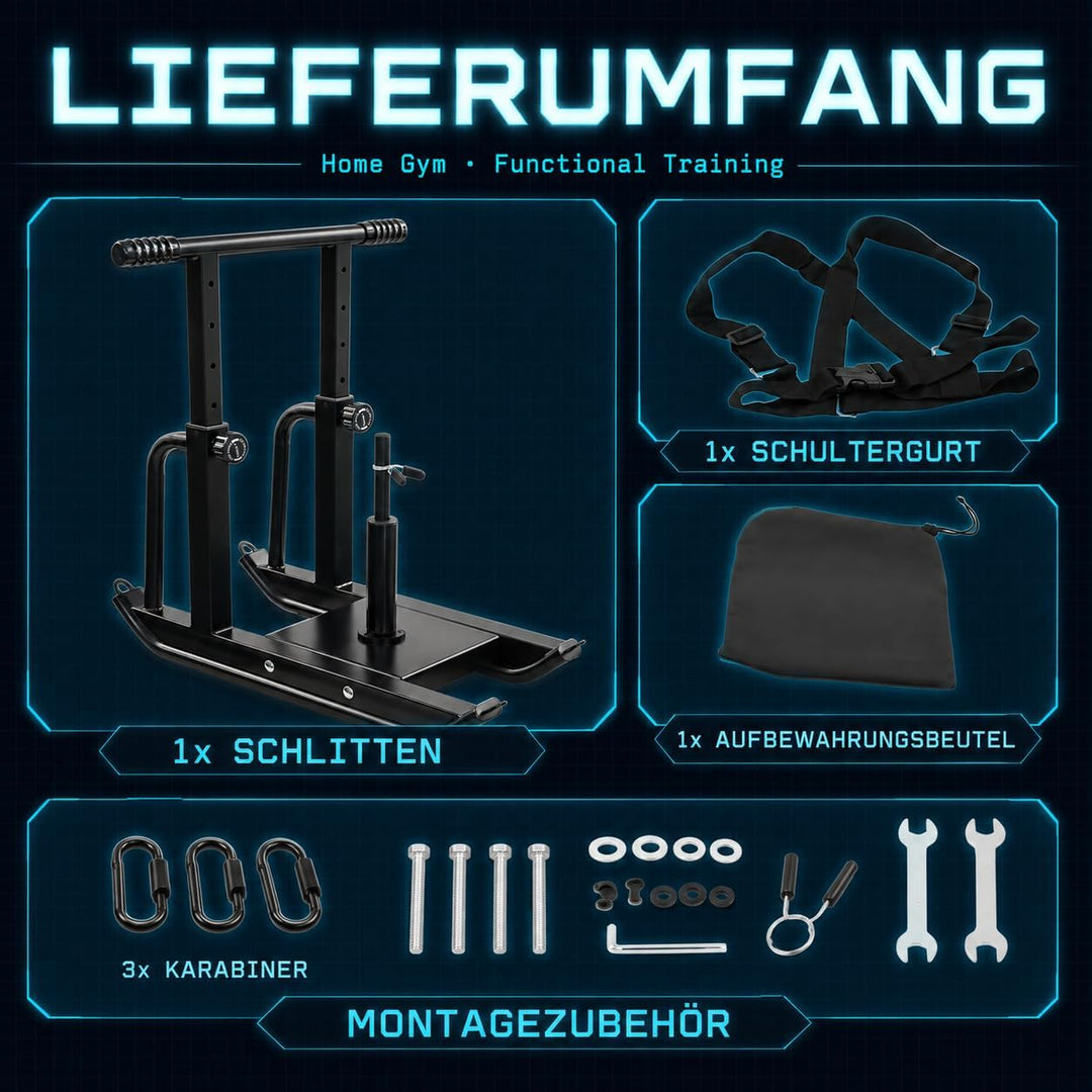 Gewichtsschlitten Kraftschlitten zur Verbesserung Der Geschwindigkeit | mit 5-Fach Verstellbarem Gri