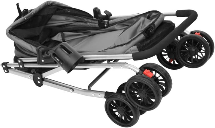 vidaXL Hundewagen Faltbar 76x50x100cm Oxford-Gewebe Hundebuggy Hundetrolley Grau, Grau