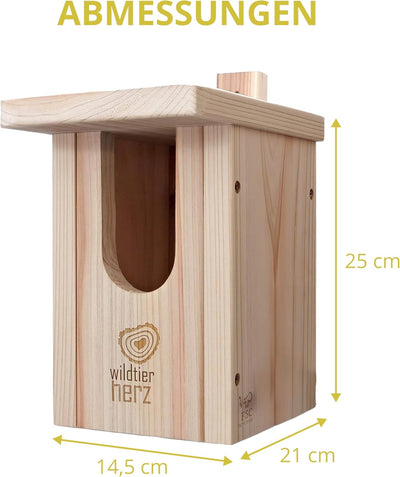 wildtier herz I Vogel Nistkasten Rotkehlchen aus Massiv-Holz - Verschraubt, Nistkästen für Vögel, Ni