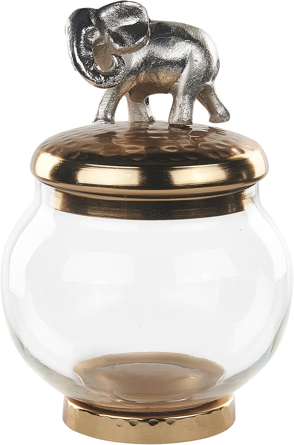 Dekobehälter Glas Aluminium silber / gold Tierfiguren Aufbewahrung 2er Set Laki