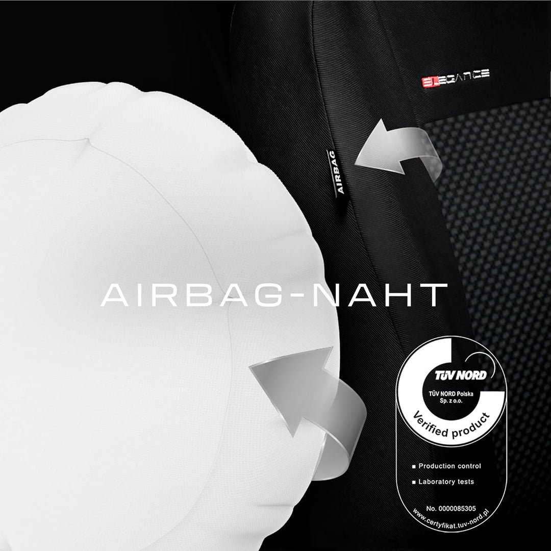 MOTOS Universal-Sitzbezüge Auto für Renault Fluence Autositzbezüge mit aktivem Airbag-System, dreila