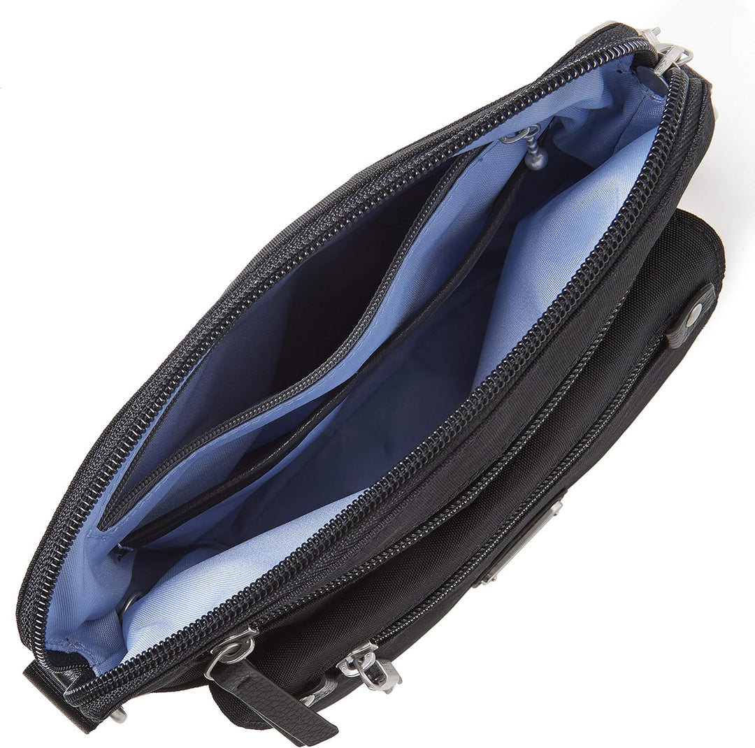 Baggallini Damen Escape Crossbody mit RFID-Handy-Armband Schwarz, Schwarz