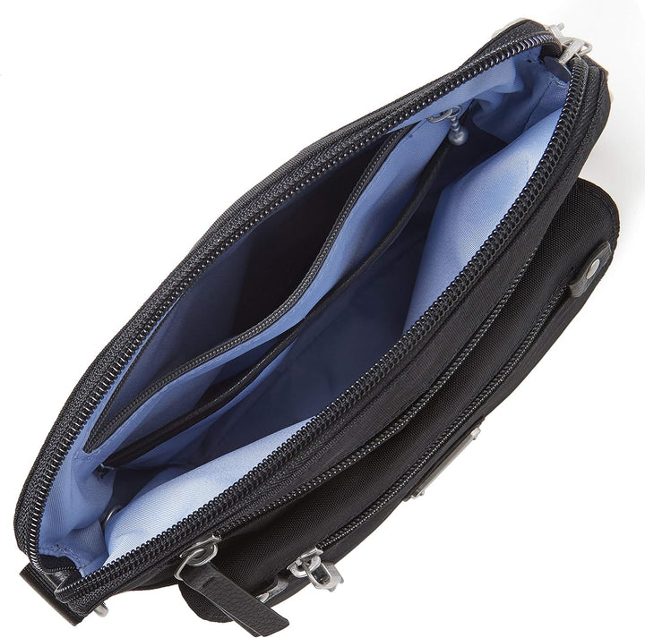 Baggallini Damen Escape Crossbody mit RFID-Handy-Armband Schwarz, Schwarz