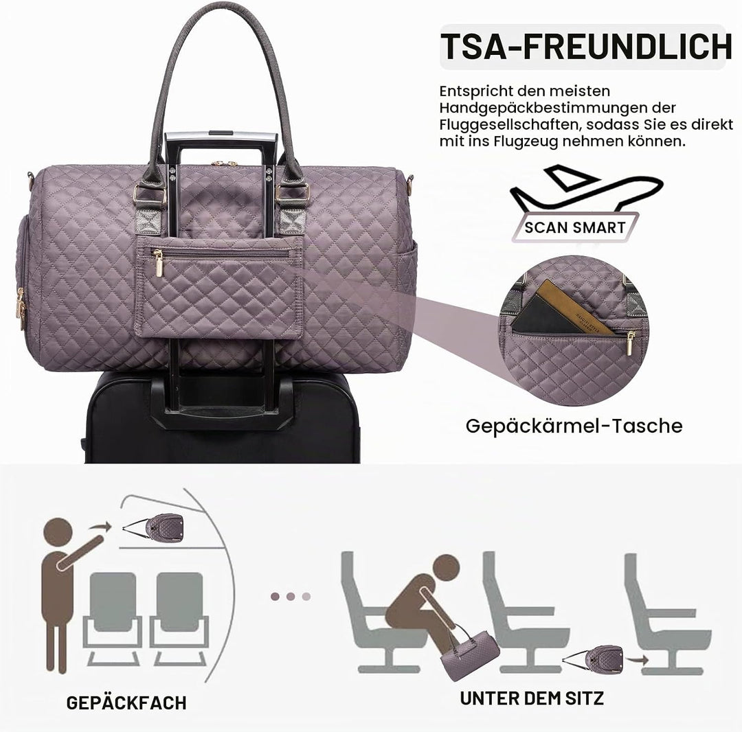 LOVEVOOK Sporttasche Reisetasche Damen, Weekender Travel Kliniktasche Geburt mit Kulturtasche Schuhf
