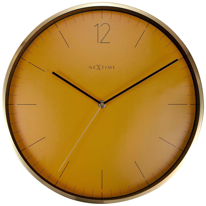 Nextime Wanduhr Essential Gold Dia. 34cm Aluminium Weiss Ø 34 cm Aluminium Weiss, Ø 34 cm Aluminium
