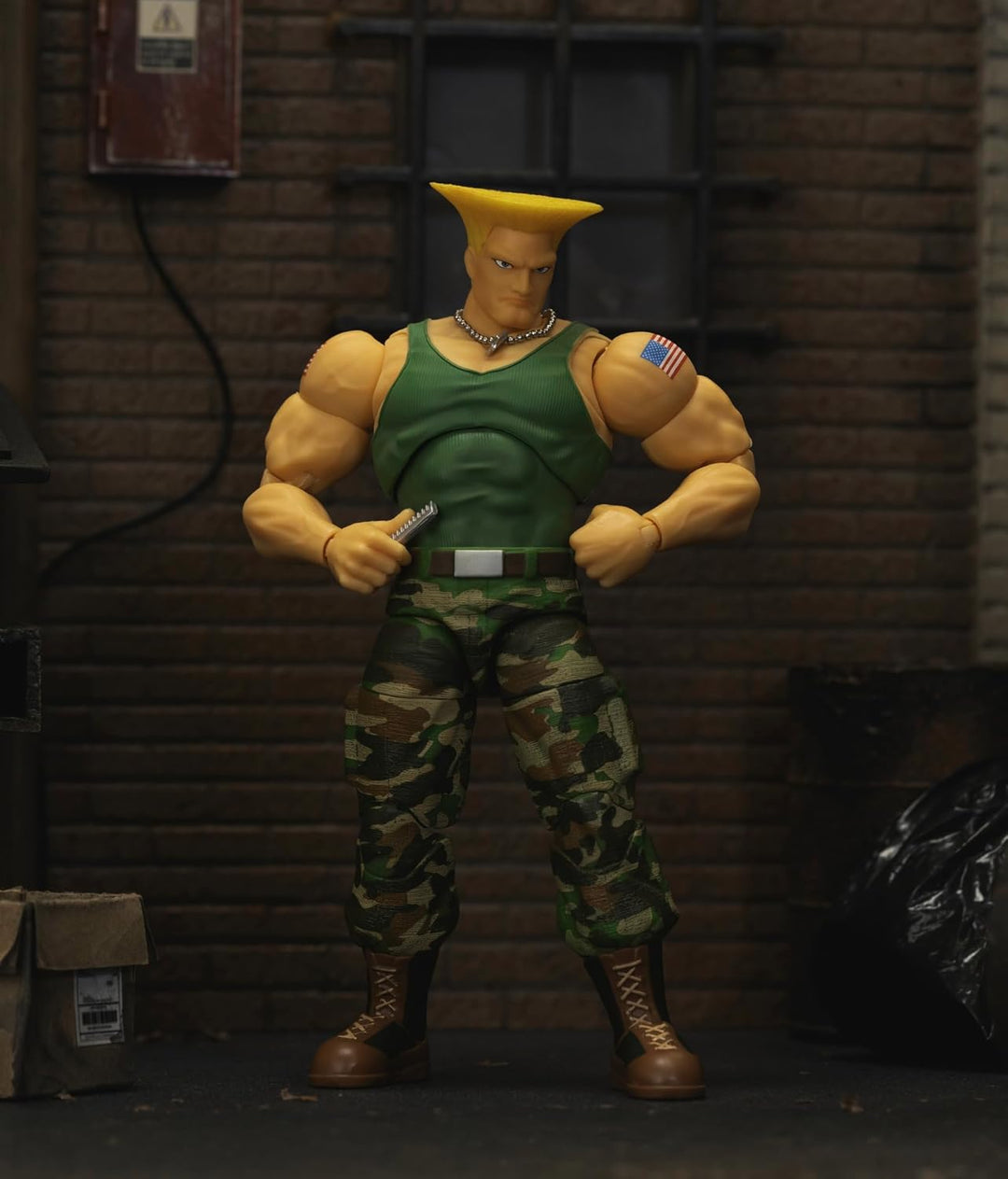 Jada Toys Street Fighter Guile Figur (15 cm) - Bewegliche Actionfigur mit alternativem Kopf & Hände