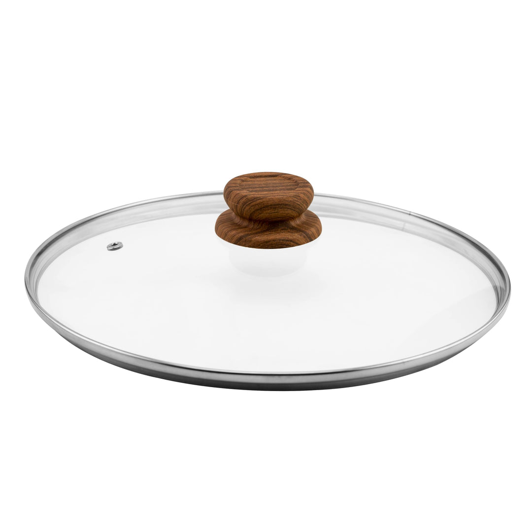 LIVINGTON Copper & Stone Pan Glasdeckel - Das Original aus dem TV - 28cm - für gleichmässige Hitzeve