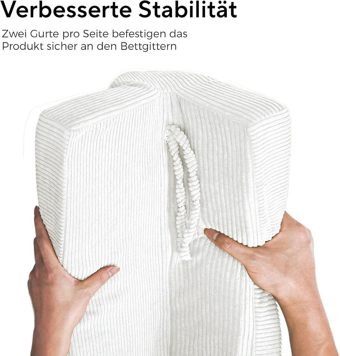 AEOCOO Bettstossstangenschutz, 70 x 20 cm, Bai Bai Size 70*14*20cm, Weiss U-form 70cm