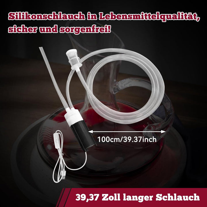 Sharplace Brewings Siphonpumpe USB Elektrische Weinpumpe Weinherstellungszubehör Siphonpumpenrohrsch