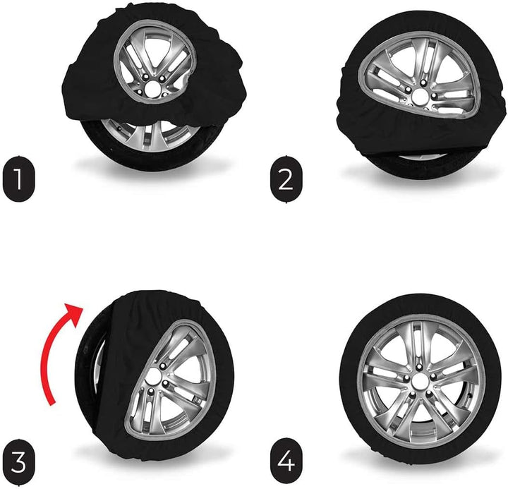 2 Stück Textil Schneeketten Homologierte EN 16662-1, Farbe Schwarz, Grösse M, Winterreifen Schneesoc