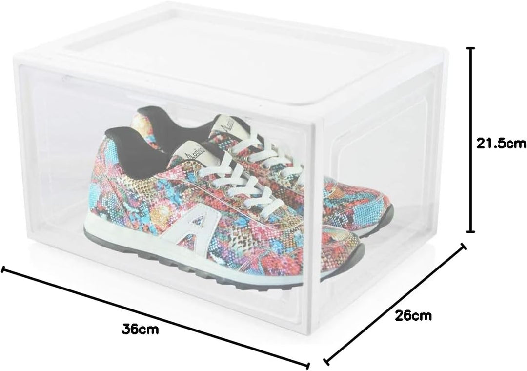 BITUXX LEX21 Schuhbox Stapelbar Aufbewahrungsbox Kunststoffbox Schuhkasten Schuhkarton Schuhorganize