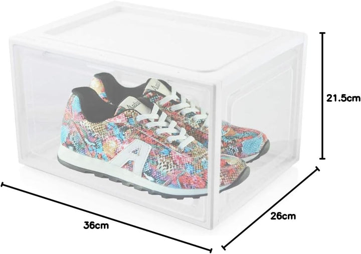 BITUXX LEX21 Schuhbox Stapelbar Aufbewahrungsbox Kunststoffbox Schuhkasten Schuhkarton Schuhorganize