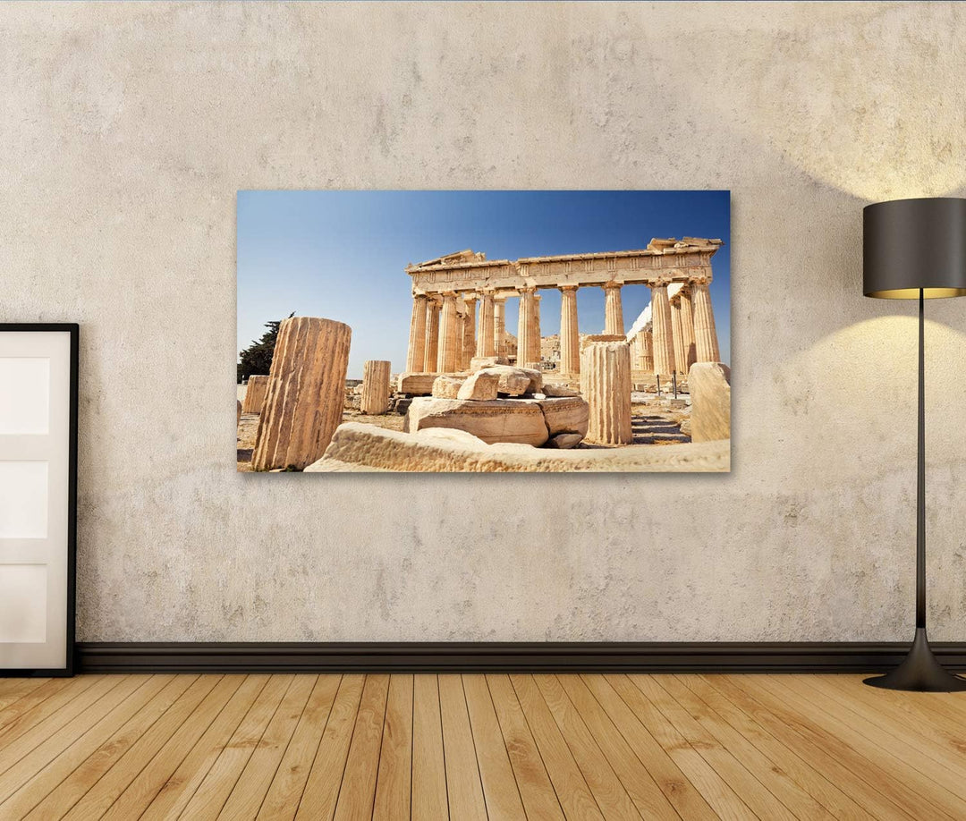 islandburner Bild auf Leinwand Parthenon Akropolis Athen Bilder Wandbilder Poster Leinwand 100x57cm,