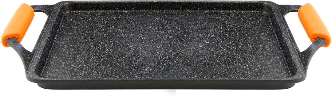 WECOOK! Ecochef Titan Grillplatte, Induktion Griddle-Pfanne 37 X 25 cm, Aluminiumguss, 5mm Dicke, Si