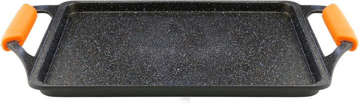 WECOOK! Ecochef Titan Grillplatte, Induktion Griddle-Pfanne 37 X 25 cm, Aluminiumguss, 5mm Dicke, Si