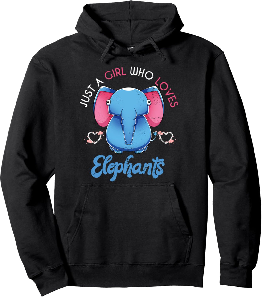 Nur ein Mädchen das Elefanten liebt Süsses Geschenk Elefant Pullover Hoodie