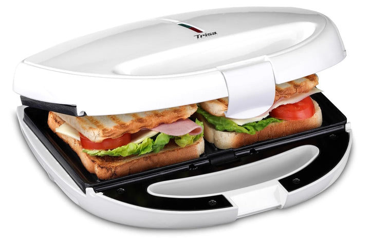 Trisa Sandwichmaker "Tasty Snack" – Antihaftbeschichtete, auswechselbare Platten, gleichmässige Hitz