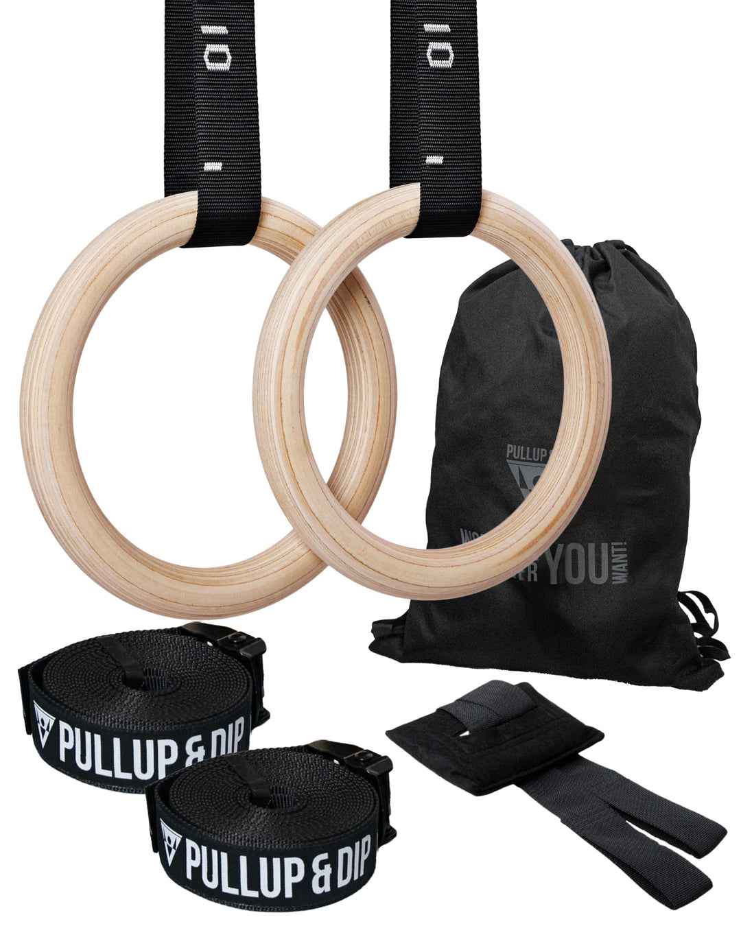 PULLUP &amp; DIP Premium Turnringe Holz, Gym Rings Gymnastikringe, Turnerringe für Calisthenics, Breite