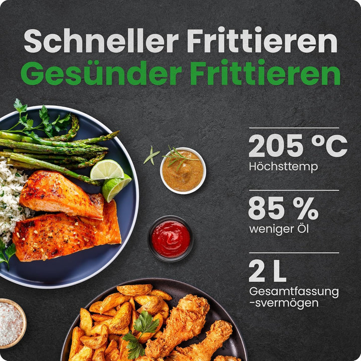 Chefman 2L Mini-Heissluftfritteuse – Kompakter und platzsparender Airfryer, Antihaftkorb, Zubereitun