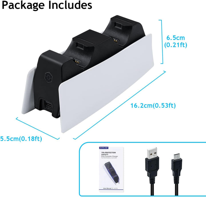 Mcbazel Ladestation PS5 Controller für PS5 Controller DualSense-Controller-Ladestation mit LED-Licht
