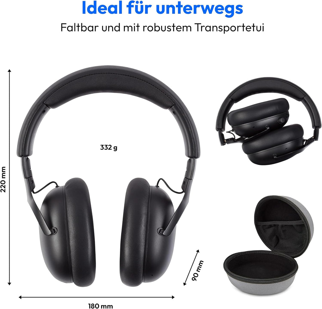 MEDION Over Ear Kopfhörer HX-1 Pure (kabellos, Bluetooth 5.4, Wireless, Passive Noise Isolation, 3+1