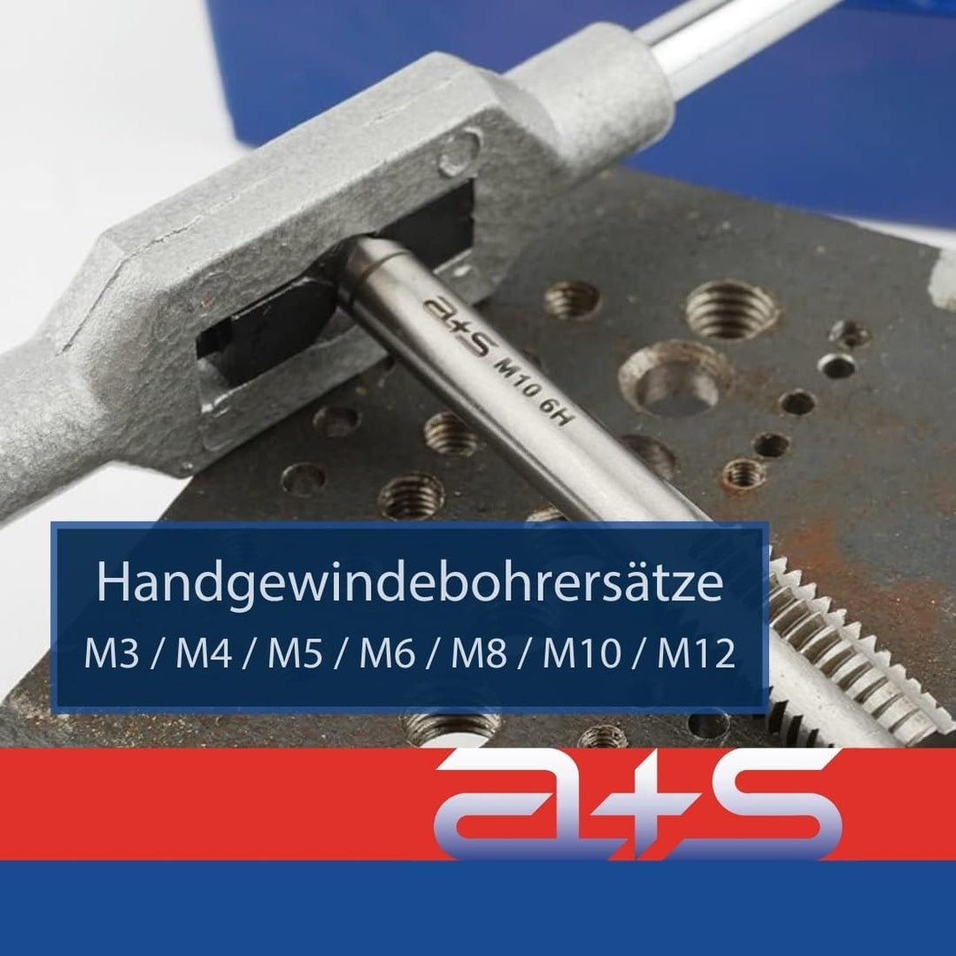 a+s Albrecht & Schulte 32 tlg. Gewindeschneid Satz metrisch M3-M12 | Handgewindebohrer + Gewindeschn