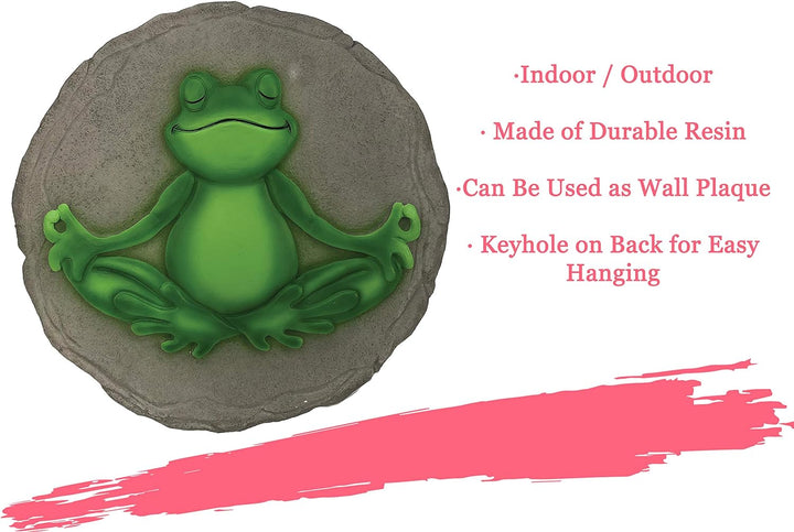 Spoontiques - Gartendeko - Yoga Frosch Trittstein - Dekostein für Garten Yoga-Frosch, Yoga-Frosch