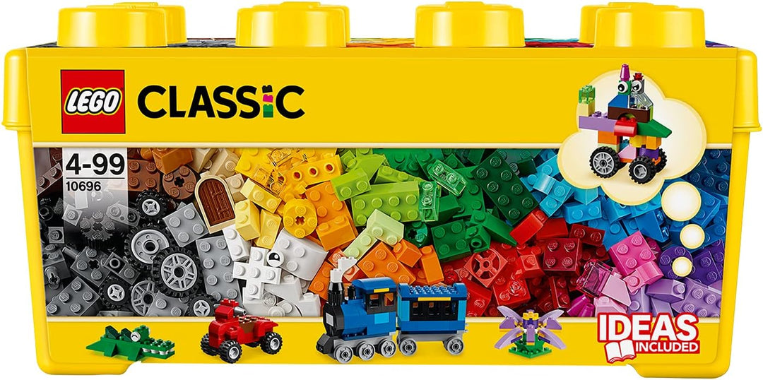 LEGO Classic Mittelgrosse Bausteine-Box, Konstruktionsspielzeug & Classic Blaue Bauplatte, quadratis