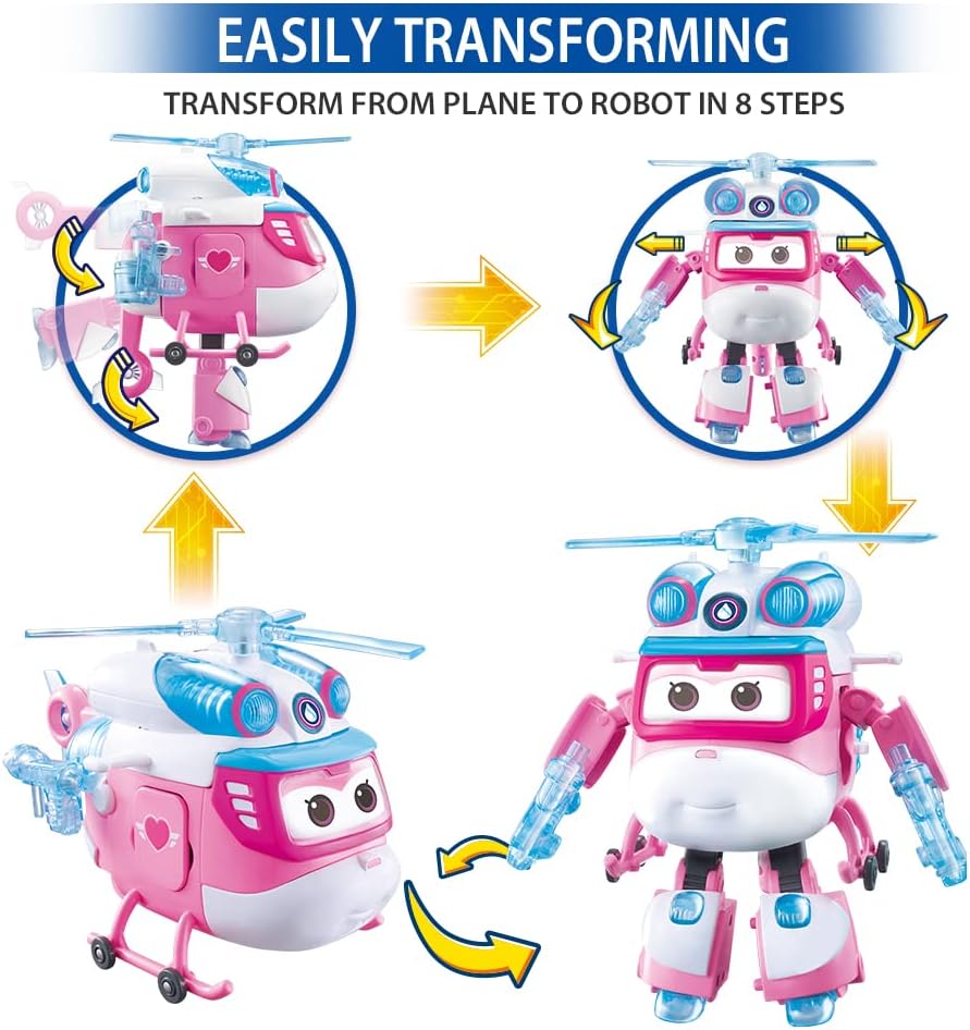 Super Wings Dizzy Deluxe Transforming, 2 Modi Roboter Deformation Flugzeug Action-Figuren Anime-Spie