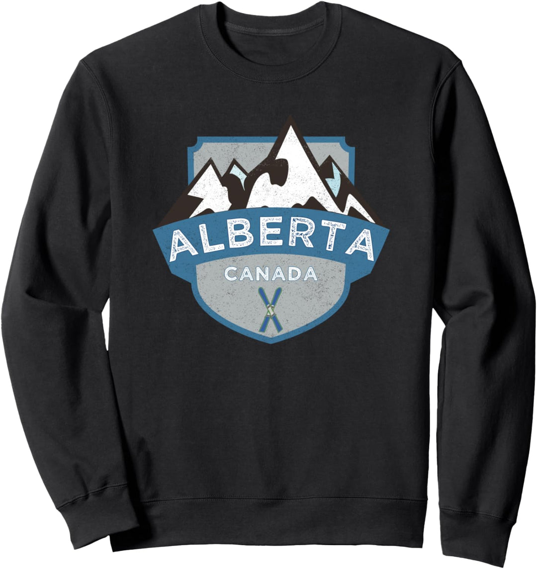 Vintage Alberta, Canada Illustration / Retro Logo Ski Sweatshirt