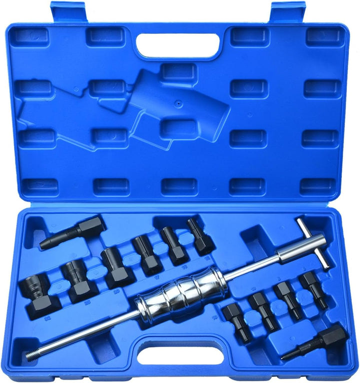 13 TLG 8-32 mm Sackloch-Innenlager-Abzieher-Set mit Gleithammer und erweiterbaren Spannzangen für Au