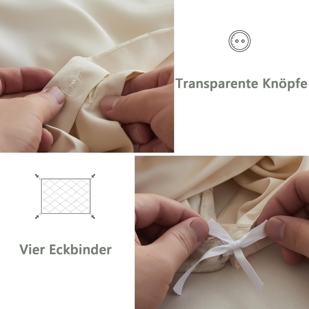 Simple&amp;Opulence Bambus Bettbezug Set, Seidiger und weicher Bettbezug Kühle Bettwäsche Perfekt für Ha