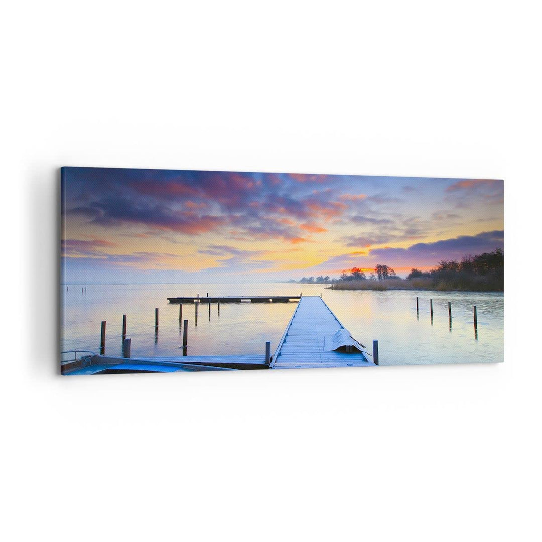 Wandbilder Dekoration Wohnzimmer Niederlande Natur Meer Sonnenuntergang Bilder auf Leinwand 120x50cm