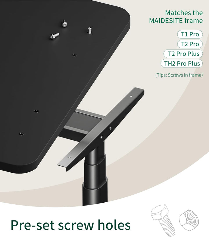 MAIDeSITe Tischplatte 120x60x2,5cm Schreibtischplatte - DIY Stabile Bürotischplatte– Perfekt für höh