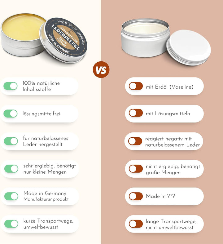 Thielemann Biologische Lederpflege mit Bienenwachs & Ölen, erdölfrei farblos, 50g, frischt Farben au