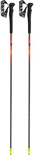 LEKI Cressida Sticks bright red-neonyellow-naturalcarbon 125cm, bright red-neonyellow-naturalcarbon