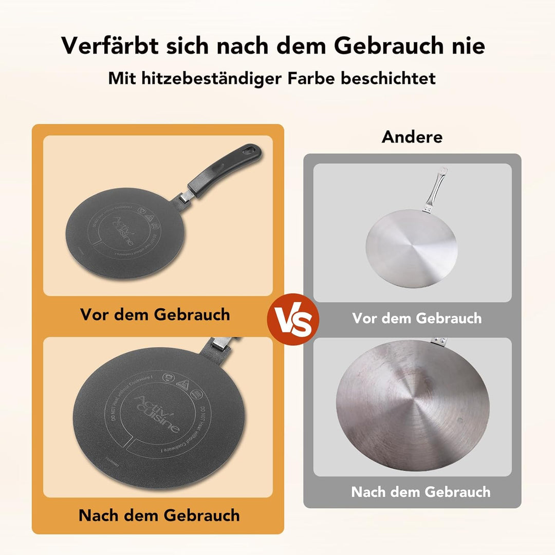 ACTIV CUISINE Induktion Adapterplatte 20 cm Induktionsadapterplatte mit abnehmbarem Griff Moka Induk