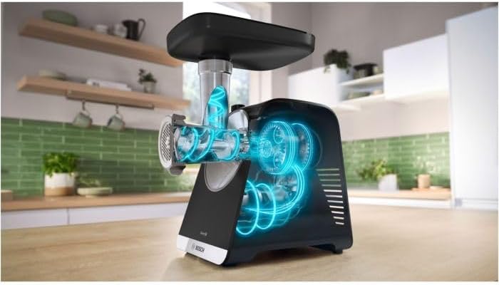 BOSCH Serie 6 MFWS640B Fleischwolf, 500 W, 3,5 kg/mn, 3 Zerkleinerer, Schwarz