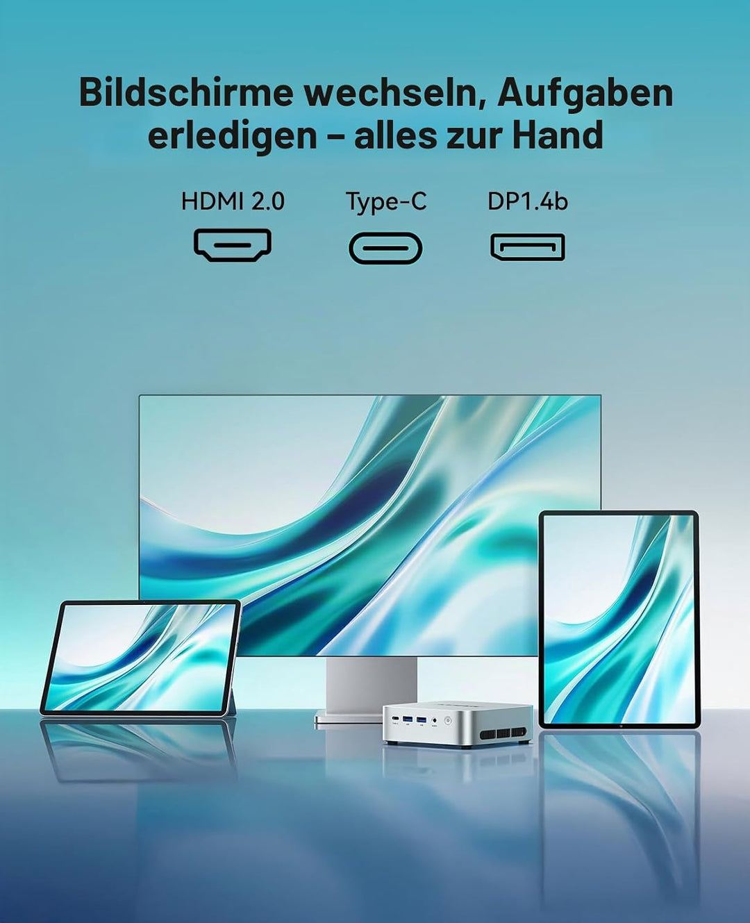 ACEMAGICIAN K1 Mini PC, AMD Ryzen 4300U Windows 11 Pro Mini PC (bis zu 3,70 GHz),16GB DDR4 256GB M.2
