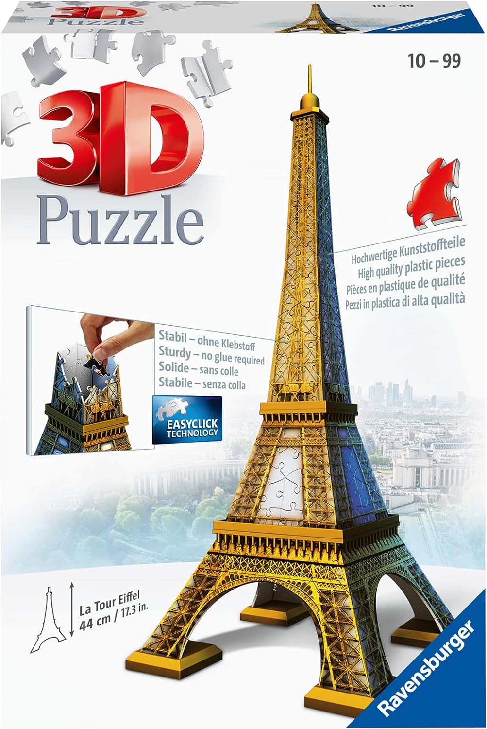 Ravensburger Kinderpuzzle 12556 Heart Ravensburger 12556-Eiffelturm 3D Puzzle-Bauwerke, 216 Teile,